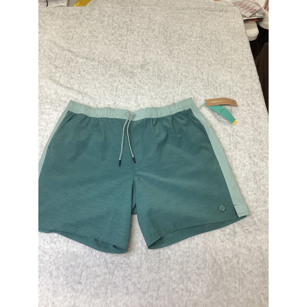 Free Fly Mens Palmera Trunk Shorts XL Teal Green UPF 50+ Performance Activewear